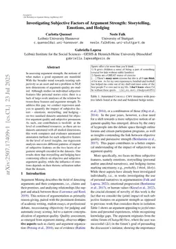 Investigating Subjective Factors of Argument Strength: Storytelling, Emotions, and Hedging