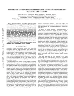Information Entropy-Based Scheduling for Communication-Efficient Decentralized Learning
