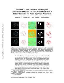 IndoorBEV: Joint Detection and Footprint Completion of Objects via Mask-based Prediction in Indoor Scenarios for Bird's-Eye View Perception