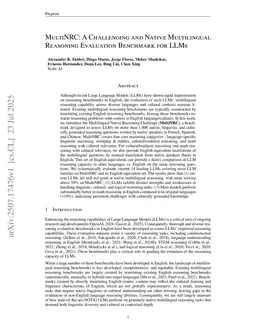 MultiNRC: A Challenging and Native Multilingual Reasoning Evaluation Benchmark for LLMs