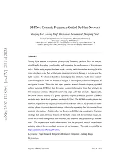 DFDNet: Dynamic Frequency-Guided De-Flare Network