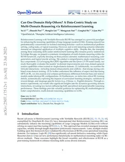 Can One Domain Help Others? A Data-Centric Study on Multi-Domain Reasoning via Reinforcement Learning