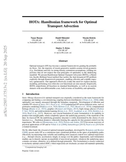 HOTA: Hamiltonian framework for Optimal Transport Advection