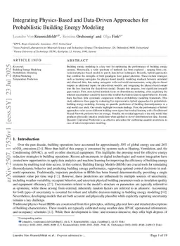 Integrating Physics-Based and Data-Driven Approaches for Probabilistic Building Energy Modeling