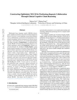 Constructing Ophthalmic MLLM for Positioning-diagnosis Collaboration Through Clinical Cognitive Chain Reasoning