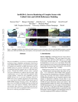InvRGB+L: Inverse Rendering of Complex Scenes with Unified Color and LiDAR Reflectance Modeling
