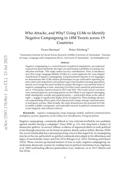 Who Attacks, and Why? Using LLMs to Identify Negative Campaigning in 18M Tweets across 19 Countries