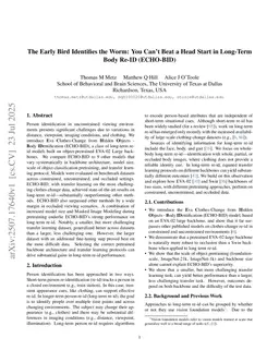 The Early Bird Identifies the Worm: You Can't Beat a Head Start in Long-Term Body Re-ID (ECHO-BID)