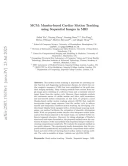 MCM: Mamba-based Cardiac Motion Tracking using Sequential Images in MRI