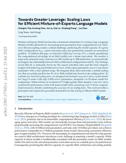 Towards Greater Leverage: Scaling Laws for Efficient Mixture-of-Experts Language Models