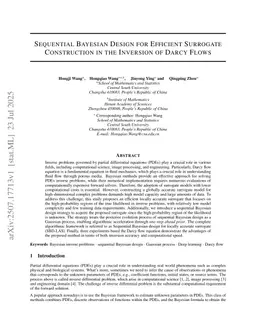 Sequential Bayesian Design for Efficient Surrogate Construction in the Inversion of Darcy Flows