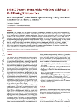 BrisT1D Dataset: Young Adults with Type 1 Diabetes in the UK using Smartwatches