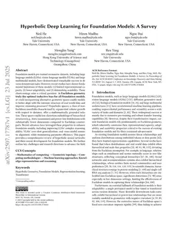 Hyperbolic Deep Learning for Foundation Models: A Survey