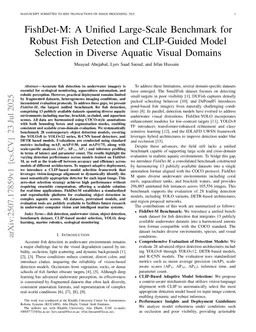 FishDet-M: A Unified Large-Scale Benchmark for Robust Fish Detection and CLIP-Guided Model Selection in Diverse Aquatic Visual Domains
