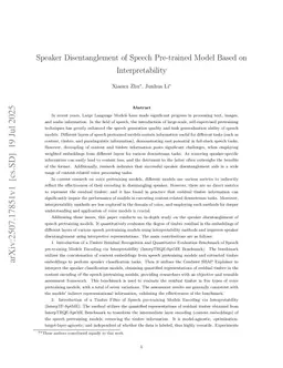 Speaker Disentanglement of Speech Pre-trained Model Based on Interpretability