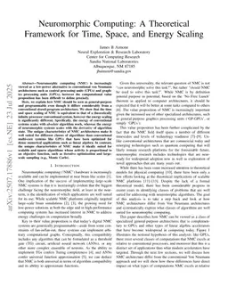 Neuromorphic Computing: A Theoretical Framework for Time, Space, and Energy Scaling