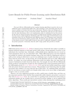 Lower Bounds for Public-Private Learning under Distribution Shift