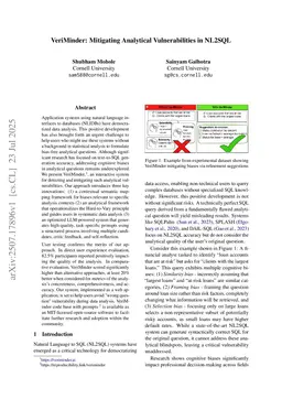 VeriMinder: Mitigating Analytical Vulnerabilities in NL2SQL