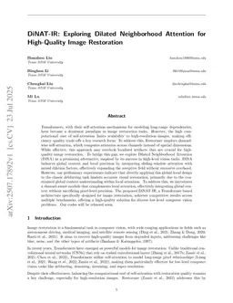DiNAT-IR: Exploring Dilated Neighborhood Attention for High-Quality Image Restoration