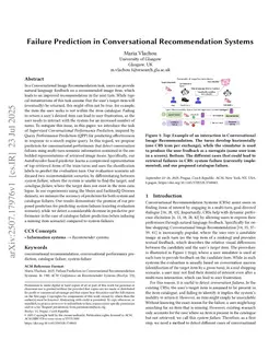 Failure Prediction in Conversational Recommendation Systems