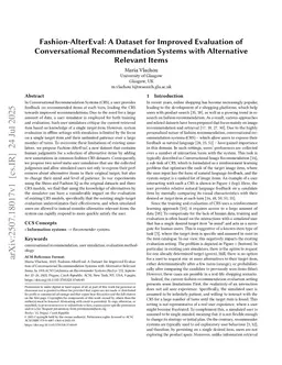 Fashion-AlterEval: A Dataset for Improved Evaluation of Conversational Recommendation Systems with Alternative Relevant Items