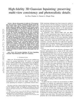 High-fidelity 3D Gaussian Inpainting: preserving multi-view consistency and photorealistic details