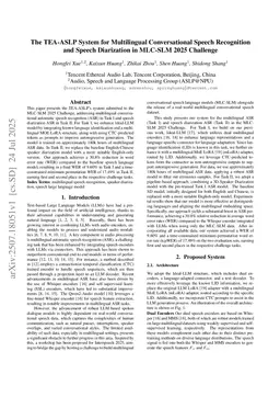 The TEA-ASLP System for Multilingual Conversational Speech Recognition and Speech Diarization in MLC-SLM 2025 Challenge