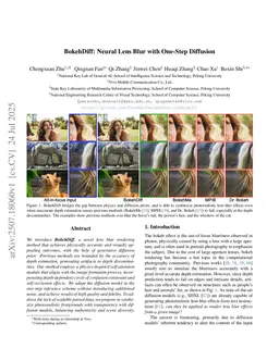 BokehDiff: Neural Lens Blur with One-Step Diffusion