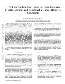 Hybrid and Unitary PEFT for Resource-Efficient Large Language Models