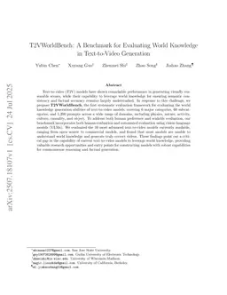 T2VWorldBench: A Benchmark for Evaluating World Knowledge in Text-to-Video Generation