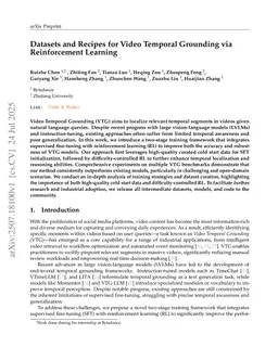 Datasets and Recipes for Video Temporal Grounding via Reinforcement Learning