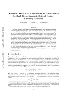 Nonconvex Optimization Framework for Group-Sparse Feedback Linear-Quadratic Optimal Control: Penalty Approach