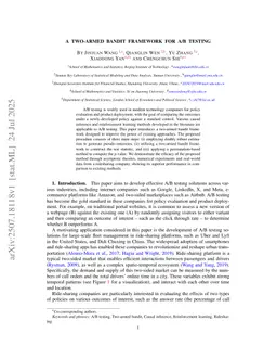 A Two-armed Bandit Framework for A/B Testing