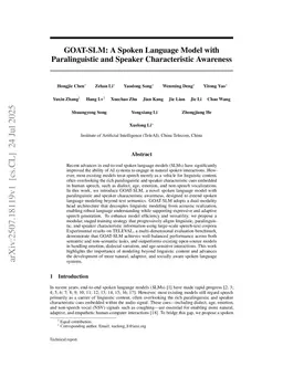 GOAT-SLM: A Spoken Language Model with Paralinguistic and Speaker Characteristic Awareness