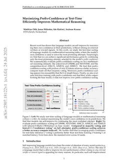 Maximizing Prefix-Confidence at Test-Time Efficiently Improves Mathematical Reasoning
