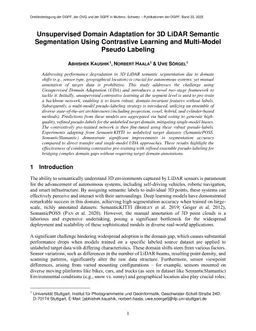 Unsupervised Domain Adaptation for 3D LiDAR Semantic Segmentation Using Contrastive Learning and Multi-Model Pseudo Labeling