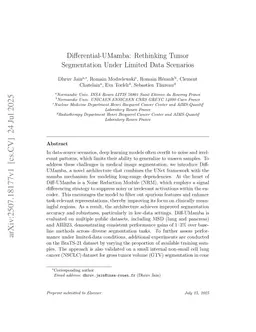 Differential-UMamba: Rethinking Tumor Segmentation Under Limited Data Scenarios