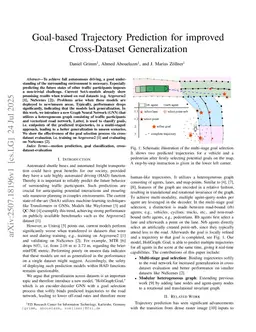 Goal-based Trajectory Prediction for improved Cross-Dataset Generalization