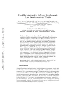 GenAI for Automotive Software Development: From Requirements to Wheels