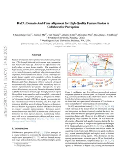 DATA: Domain-And-Time Alignment for High-Quality Feature Fusion in Collaborative Perception