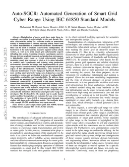 Auto-SGCR: Automated Generation of Smart Grid Cyber Range Using IEC 61850 Standard Models