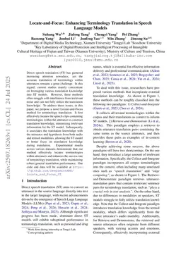 Locate-and-Focus: Enhancing Terminology Translation in Speech Language Models