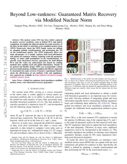 Beyond Low-rankness: Guaranteed Matrix Recovery via Modified Nuclear Norm