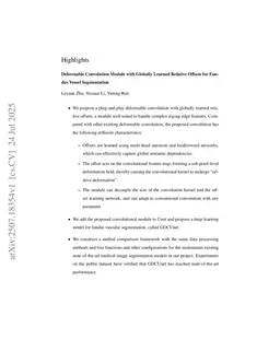 Deformable Convolution Module with Globally Learned Relative Offsets for Fundus Vessel Segmentation