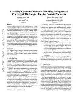 Reasoning Beyond the Obvious: Evaluating Divergent and Convergent Thinking in LLMs for Financial Scenarios