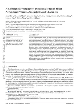 A Comprehensive Review of Diffusion Models in Smart Agriculture: Progress, Applications, and Challenges