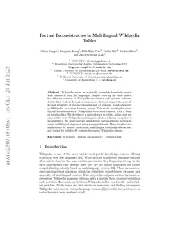 Factual Inconsistencies in Multilingual Wikipedia Tables