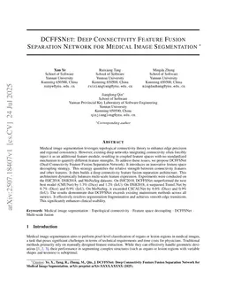 DCFFSNet: Deep Connectivity Feature Fusion Separation Network for Medical Image Segmentation