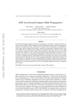 GPU Accelerated Compact-Table Propagation