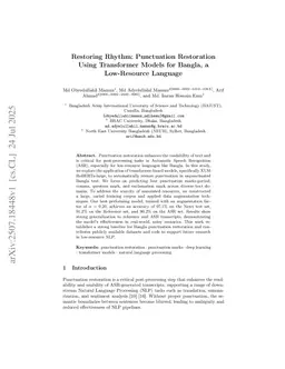 Restoring Rhythm: Punctuation Restoration Using Transformer Models for Bangla, A Low-Resource Language